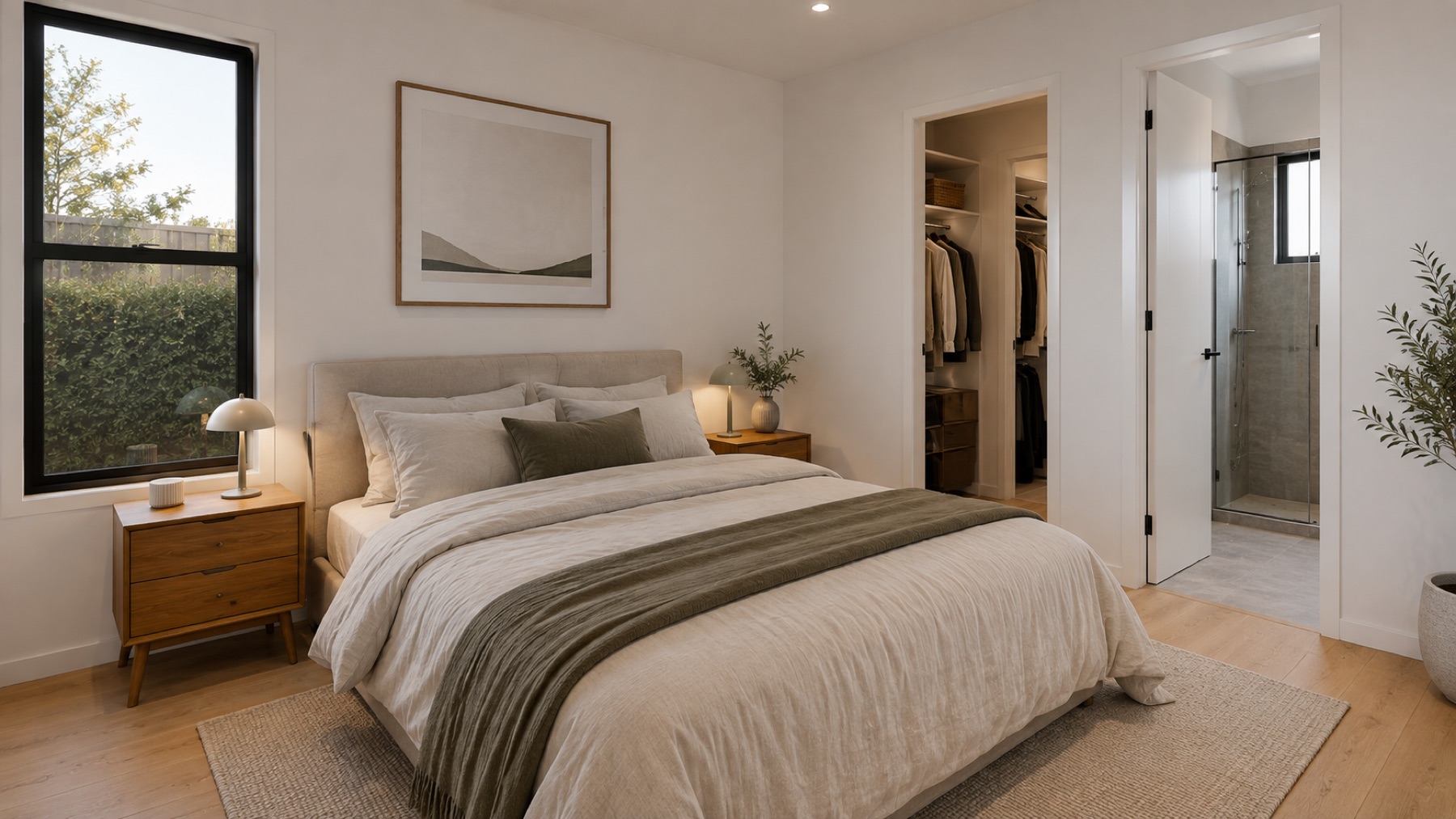 Main bedroom with walk-in robe and ensuite