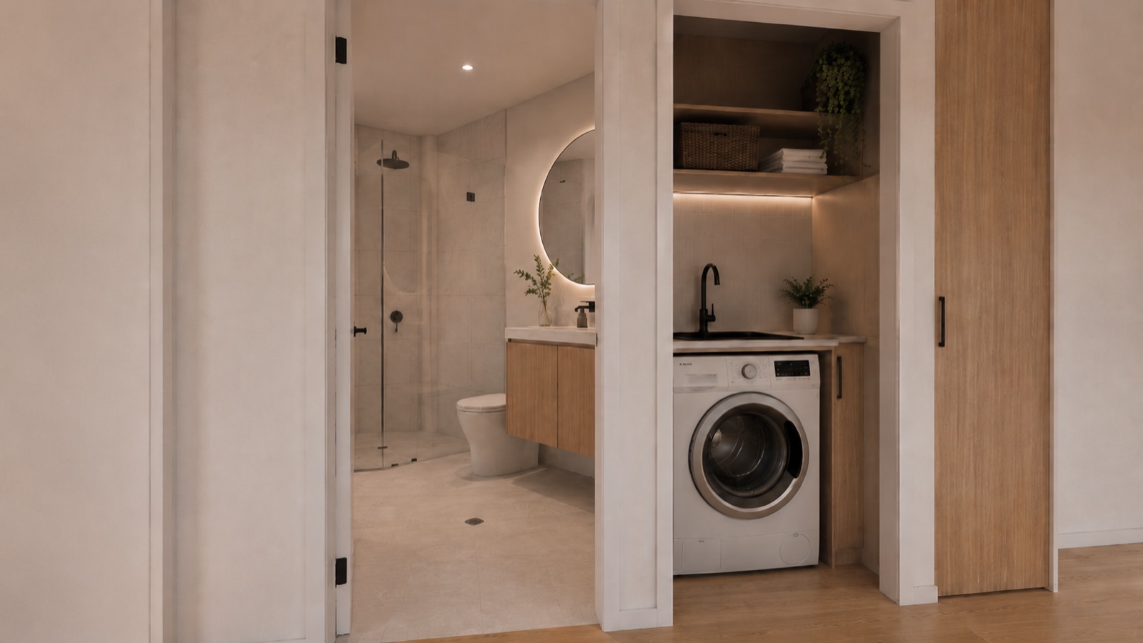 Bathroom and euro laundry